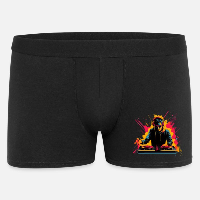 90er DJ Synthwave - Männer Boxer Shorts - Schwarz