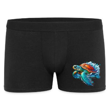 Schildkröte - Männer Boxer Shorts - Schwarz - Vorne