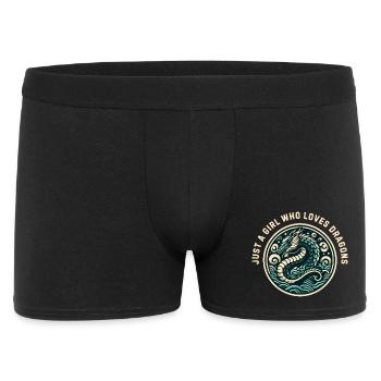 Nur ein Mädchen, das Drachen liebt - Männer Boxer Shorts - Schwarz - Vorne