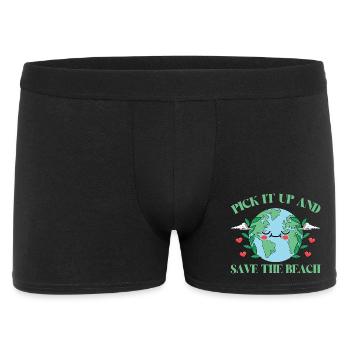 Bathing beach & sea plastic-free against pollution - Men's Boxer Shorts - black - Front