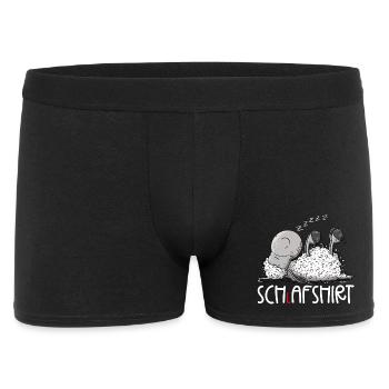 Kleines Schlafendes Schaf Träumt Schlafshirt - Männer Boxer Shorts - Schwarz - Vorne