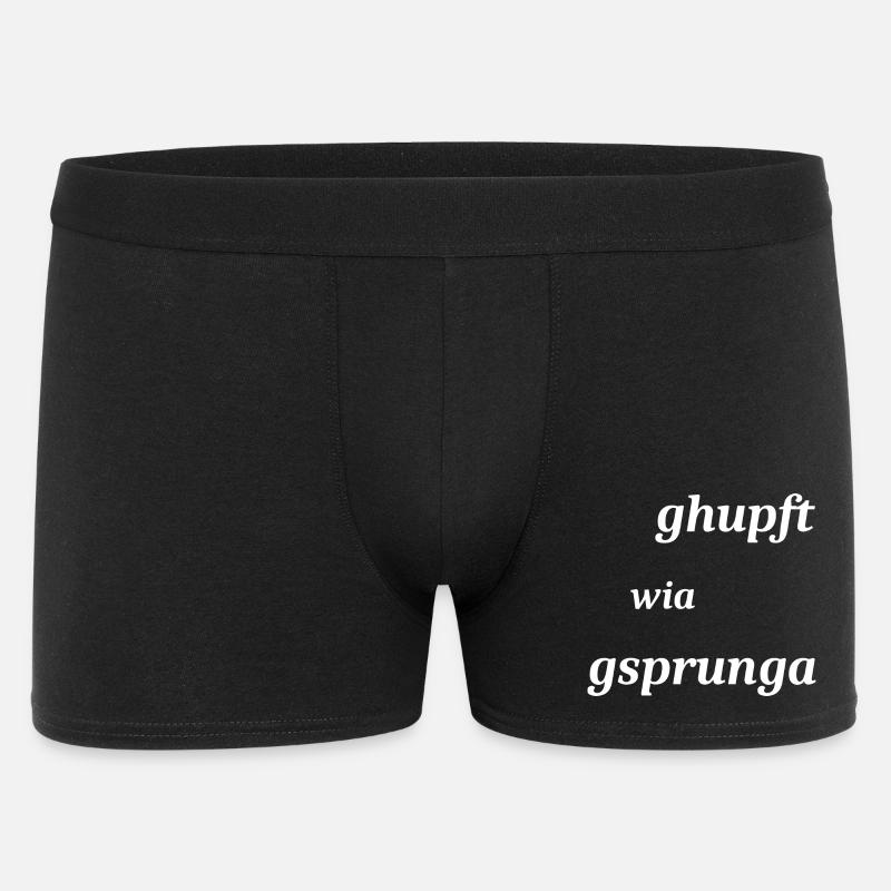 GehupftWieGsprungen Dialekt - Männer Boxer Shorts - Schwarz