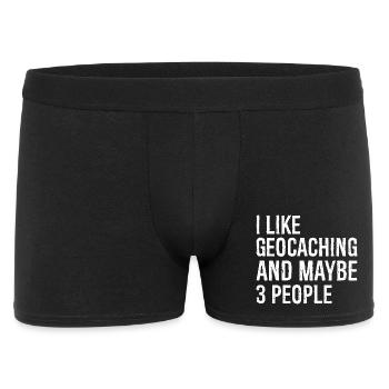 J’aime le géocaching et peut-être 3 personnes - Boxer Homme - noir - Devant