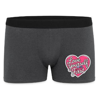 love yourself first Galentine's Day 2026 - Men's Boxer Shorts - charcoal grey - Front