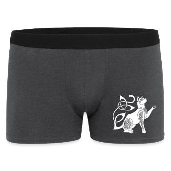 Celtic White Cat - Men's Boxer Shorts - charcoal grey - Front