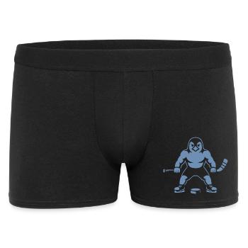 Pinguin Eishockey Spieler Minimalistisch  - Männer Boxer Shorts - Schwarz - Vorne