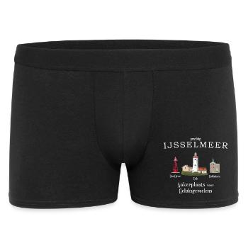 IJsselmeer Urk, Den Oever, Enkhuizen Dessin à la main - Boxer Homme - noir - Devant