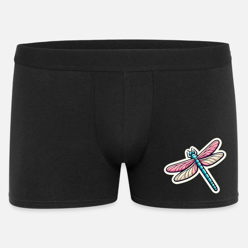 Libelle in Pastell - Männer Boxer Shorts - Schwarz