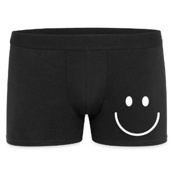 Smiley lächle gute Laune - Männer Boxer Shorts - Schwarz - Vorne