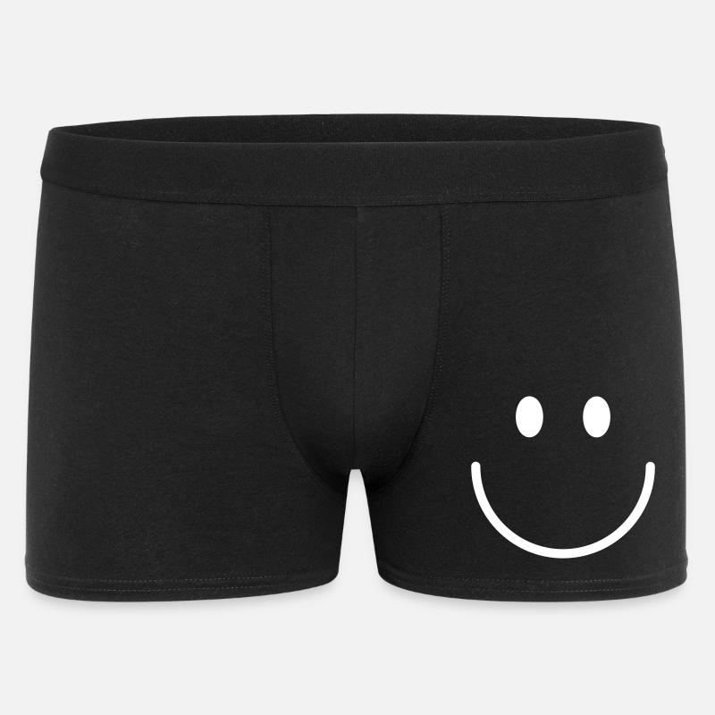 Smiley lächle gute Laune - Männer Boxer Shorts - Schwarz