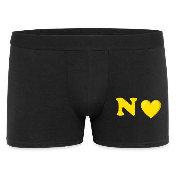 Conception de lettre de coeur jaune - Boxer Homme - noir - Devant