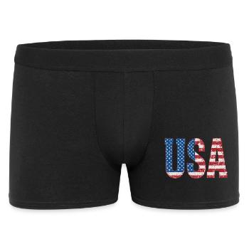 Patriotic USA Flag Distressed Print - Men's Boxer Shorts - black - Front