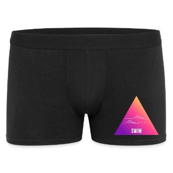 Schwimmen Gradient Dreieck Wellen - Männer Boxer Shorts - Schwarz - Vorne