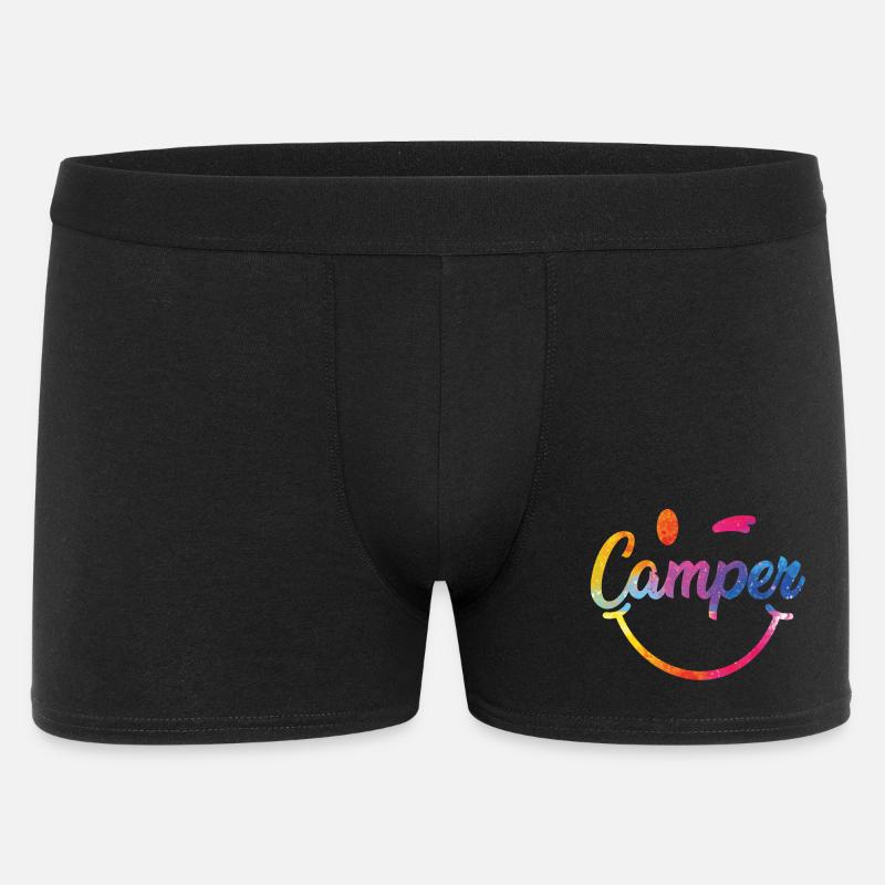 Bunter Camper Smiley Logo - Männer Boxer Shorts - Schwarz