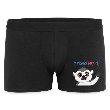 Tschö mit Ö Panda - Männer Boxer Shorts - Schwarz - Vorne