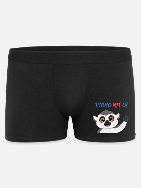 Tschö mit Ö Panda - Männer Boxer Shorts - Schwarz