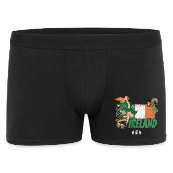 Un design irlandais avec drapeau souvenir de la Saint-Patrick - Boxer Homme - noir - Devant