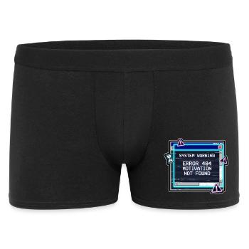 Error 404 Motivation Glitch - Männer Boxer Shorts - Schwarz - Vorne