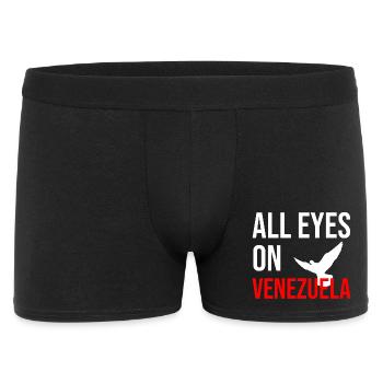 All Eyes On Venezuela - Männer Boxer Shorts - Schwarz - Vorne