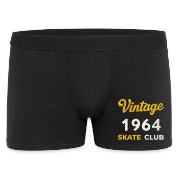 Vintage 1964 Skate Club Retro Geburtsjahr Geschenk - Männer Boxer Shorts - Schwarz - Vorne
