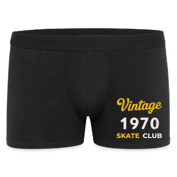 Vintage 1970 Skate Club Retro Geburtsjahr Geschenk - Männer Boxer Shorts - Schwarz - Vorne