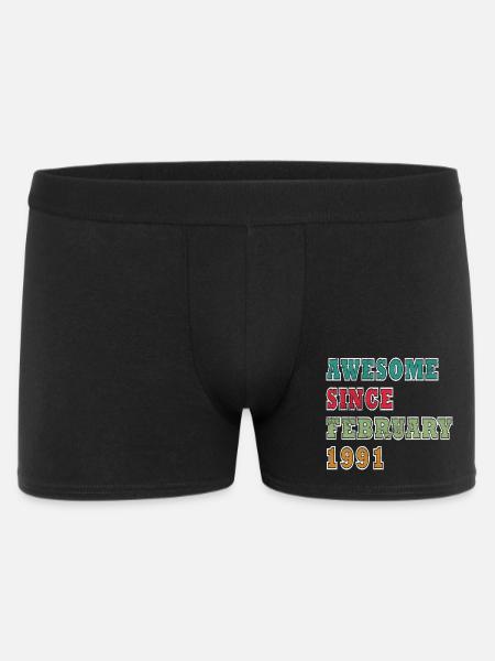 February 1991 Birthday Gift - Men's Boxer Shorts - black