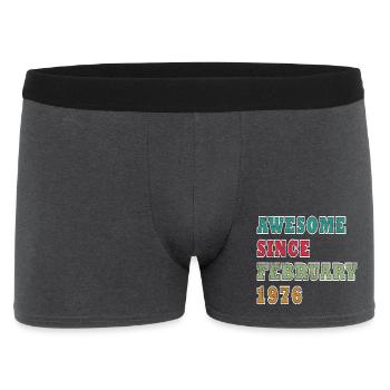 Birthday February 1976 Year Limited Edition - Men's Boxer Shorts - charcoal grey - Front