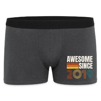 Awesome Since 2019 Retro Vintage Birthday - Men's Boxer Shorts - charcoal grey - Front