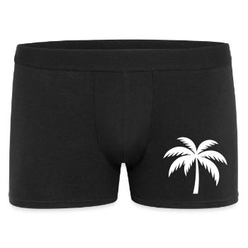Palme Silhouette - Männer Boxer Shorts - Schwarz - Vorne