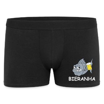 Bierpiranha Comic - Männer Boxer Shorts - Schwarz - Vorne