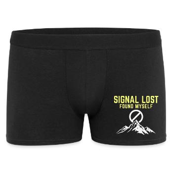 Signal verloren – Selbst gefunden - Männer Boxer Shorts - Schwarz - Vorne