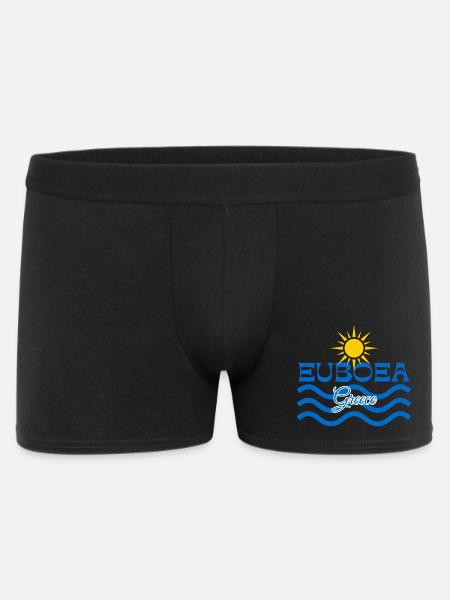 Euboea Greece Sun Waves Logo - Men's Boxer Shorts - black