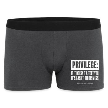 Privilege Zitat Check Your Blind Spots - Männer Boxer Shorts - Anthrazit - Vorne