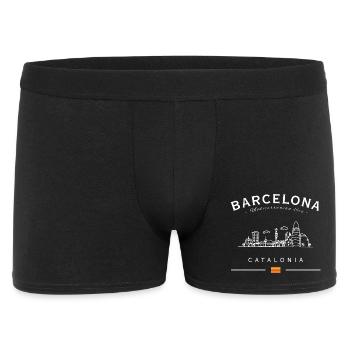 Barcelona Skyline Catalonia Silhouette - Männer Boxer Shorts - Schwarz - Vorne