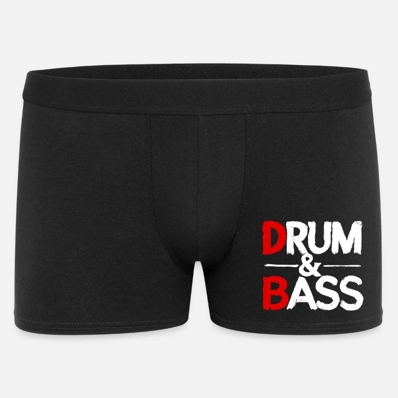 Drum & Bass / Rum & Ass Distressed - Männer Boxer Shorts - Schwarz