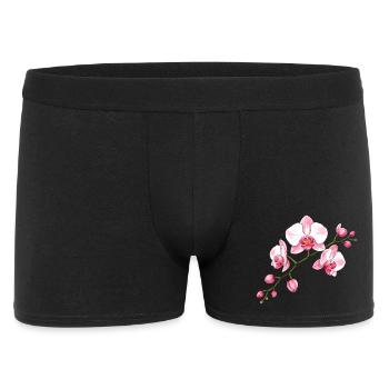 Illustration de branche de fleurs d’orchidée Motif floral - Boxer Homme - noir - Devant
