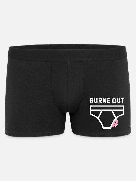 Burne out – humor, office, stress - Men's Boxer Shorts - black