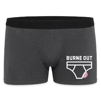 Burne out – humour bureau stress - Boxer Homme - charbon - Devant