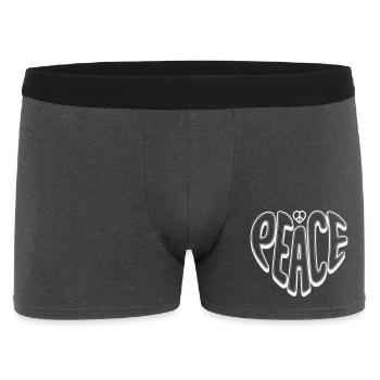 Peace Graffiti mit Peacezeichen  - Männer Boxer Shorts - Anthrazit - Vorne