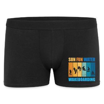 Soleil, Plaisir, Eau, Wakeboard - Boxer Homme - noir - Devant