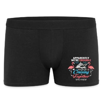 Cruising Together Flamingos Spaß - Männer Boxer Shorts - Schwarz - Vorne