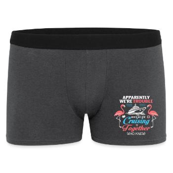 Cruising Together Flamingos Spaß - Männer Boxer Shorts - Anthrazit - Vorne