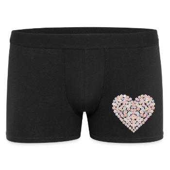 Pastel Flowers Heart Motif - Men's Boxer Shorts - black - Front
