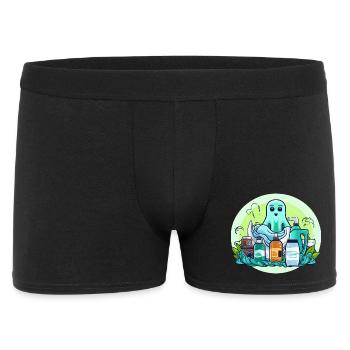 Grüner Reinigungsgeist Cartoon - Männer Boxer Shorts - Schwarz - Vorne