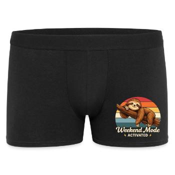 Weekend Mode Activated Sloth Shirt Funny - Männer Boxer Shorts - Schwarz - Vorne