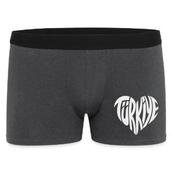 Türkiye, Turkey Heart Font Design - Men's Boxer Shorts - charcoal grey - Front