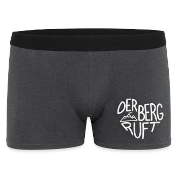 Der Berg ruft Alpenabenteuer, Designfarbe variabel - Männer Boxer Shorts - Anthrazit - Vorne