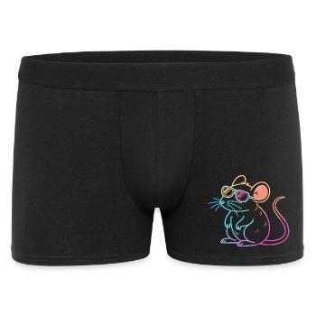 Regenbogenratten-Neonbrille - Männer Boxer Shorts - Schwarz - Vorne