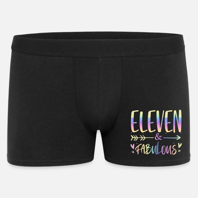 Eleven & Fabulous Rainbow Script - Männer Boxer Shorts - Schwarz
