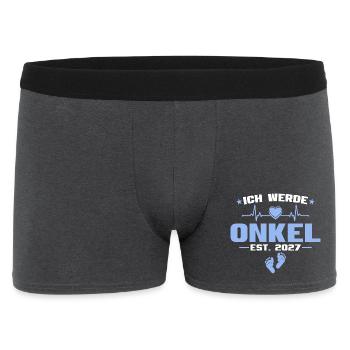 Ich werde Onkel 2027 - Baby Ankündigung Geschenk - Männer Boxer Shorts - Anthrazit - Vorne